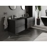 Mexen Orio meuble de salle de bain 60 cm avec lavabo Vela, 2 tiroirs, noir mat - 91A10-06047-2-BFF71-W23M71