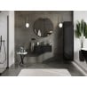 Mexen Orio meuble de salle de bains 70 cm avec lavabo Otis, 1 tiroir, noir brillant/noir mat - 91A10-07023-1-BF70-W18M71