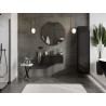 Mexen Orio mobiletto da bagno 70 cm con lavabo Otis, 1 cassetto, nero lucido/nero opaco - 91A10-07023-1-BF70-W18M71