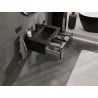 Mexen Orio meuble de salle de bains 70 cm avec lavabo Otis, 1 tiroir, noir brillant/noir mat - 91A10-07023-1-BF70-W18M71