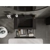 Mexen Orio armario de baño de 70 cm con lavabo Otis, 1 cajón, negro brillo/negro mate - 91A10-07023-1-BF70-W18M71