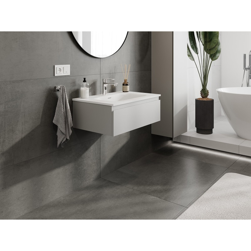 Mexen Orio vannitoakapp 70 cm koos kraanikausiga Vela, 1 sahtel, hall matt/valge matt - 91A10-07023-1-BF62-W23M01