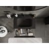 Mexen Orio bathroom cabinet 70 cm with Vela washbasin, 1 drawer, black gloss/black matte - 91A10-07023-1-BF70-W23M71