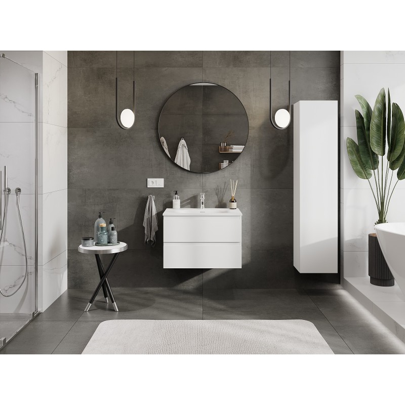 Mexen Orio meuble de salle de bain 70 cm avec lavabo Vela, 2 tiroirs, blanc mat - 91A10-07047-2-BFF01-W23M01