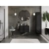 Mexen Orio armario de baño de 70 cm con lavabo Vela, 2 cajones, negro brillante/negro mate - 91A10-07047-2-BFF70-W23M71