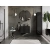 Mexen Orio mobile da bagno 70 cm con lavabo Vela, 2 cassetti, nero lucido/nero opaco - 91A10-07047-2-BFF70-W23M71
