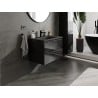 Mexen Orio meuble de salle de bain 70 cm avec lavabo Vela, 2 tiroirs, noir brillant/noir mat - 91A10-07047-2-BFF70-W23M71
