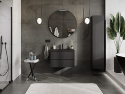 Mexen Orio 70 cm Bathroom Cabinet with Vela Sink, 2 Drawers, Black Matte - 91A10-07047-2-BFF71-W23M71