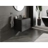 Mexen Orio meuble de salle de bain 70 cm avec lavabo Vela, 2 tiroirs, noir mat - 91A10-07047-2-BFF71-W23M71