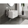 Mexen Orio bathroom cabinet 70 cm with Otis washbasin, 2 drawers, white gloss - 91A10-07047-2-BFF00-W18M00