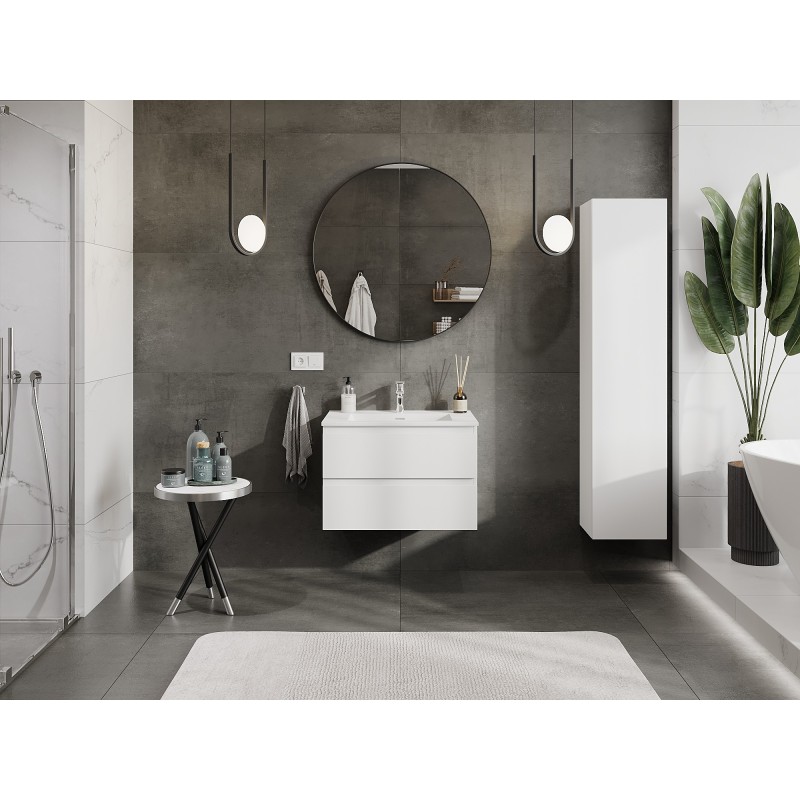 Mexen Orio armadietto da bagno 70 cm con lavabo Otis, 2 cassetti, bianco opaco - 91A10-07047-2-BFF01-W18M01