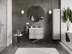 Mexen Orio armoire de salle de bain 70 cm avec lavabo Otis, 2 tiroirs, gris mat/blanc mat - 91A10-07047-2-BFF62-W18M01