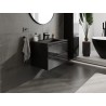 Mexen Orio armoire salle de bain 70 cm avec lavabo Otis, 2 tiroirs, noir brillant/noir mat - 91A10-07047-2-BFF70-W18M71