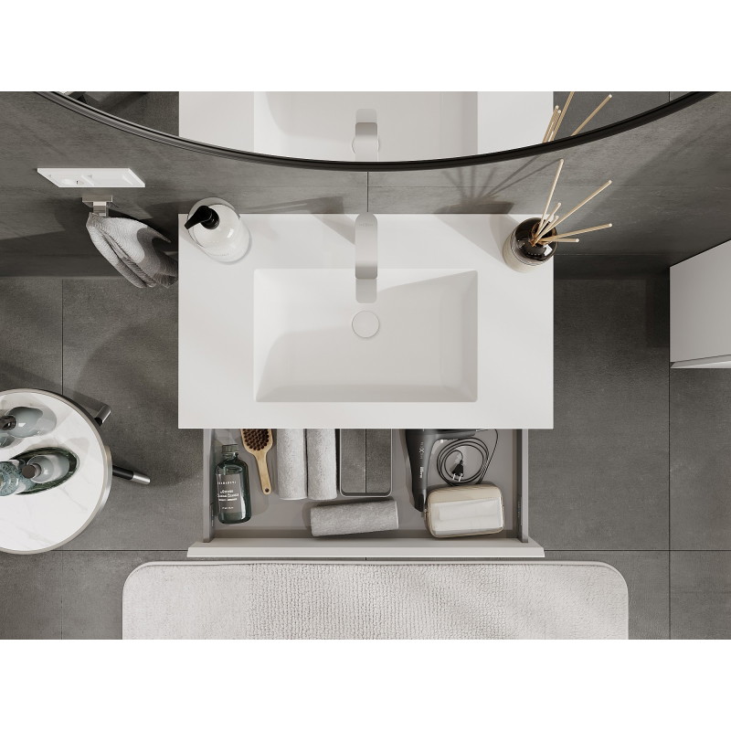 Mexen Orio bathroom cabinet 80 cm with Otis washbasin, 1 drawer, white matt - 91A10-08023-1-BF01-W18M01