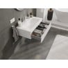 Mexen Orio Badezimmerschrank 80 cm mit Waschbecken Vela, 1 Schublade, weiß glänzend - 91A10-08023-1-BF00-W23M00