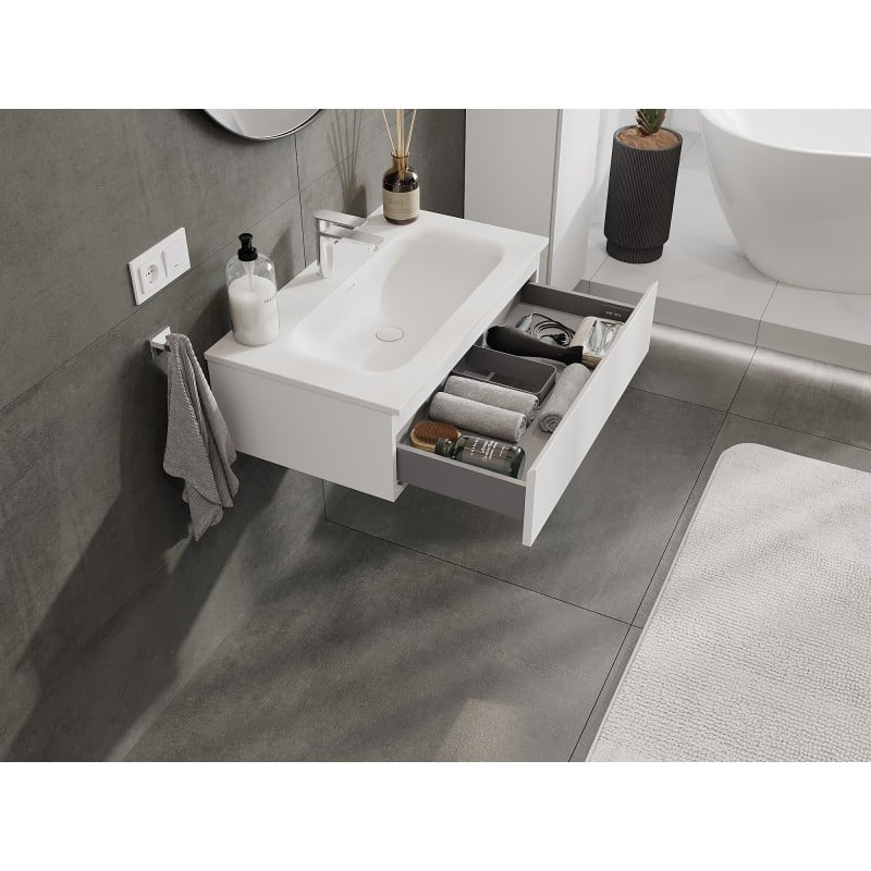 Mexen Orio armario de baño 80 cm con lavabo Vela, 1 cajón, blanco mate - 91A10-08023-1-BF01-W23M01