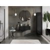 Mexen Orio armario de baño de 80 cm con lavabo Vela, 1 cajón, negro brillo/negro mate - 91A10-08023-1-BF70-W23M71