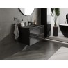 Mexen Orio armoire de salle de bains 80 cm avec lavabo Vela, 2 tiroirs, noir brillant/noir mat - 91A10-08047-2-BFF70-W23M71