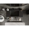 Mexen Orio armario de baño de 90 cm con lavabo Otis, 1 cajón, negro brillante/negro mate - 91A10-09023-1-BF70-W18M71