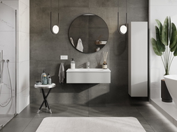 Mexen Orio armoire de salle de bain 90 cm avec lavabo Vela, 1 tiroir, gris mat/blanc mat - 91A10-09023-1-BF62-W23M01
