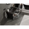 Mexen Orio armario de baño 90 cm con lavabo Vela, 2 cajones, negro brillante/negro mate - 91A10-09047-2-BFF70-W23M71
