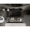Mexen Orio 90 cm vannas istabas skapis ar izlietni Vela, 2 atvilktnes, melns spīdums/melns mats - 91A10-09047-2-BFF70-W23M71