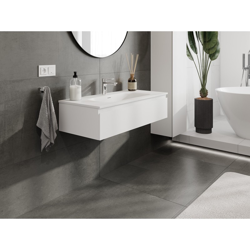 Mexen Orio mobile da bagno 100 cm con lavabo Vela, 1 cassetto, bianco opaco - 91A10-10023-1-BF01-W23M01