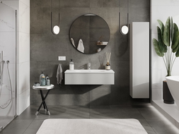 Mexen Orio armario de baño 100 cm con lavabo Vela, 1 cajón, gris mate/blanco mate - 91A10-10023-1-BF62-W23M01