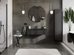 Mexen Orio Badezimmerschrank 100 cm mit Waschbecken Vela, 1 Schublade, schwarz matt - 91A10-10023-1-BF71-W23M71