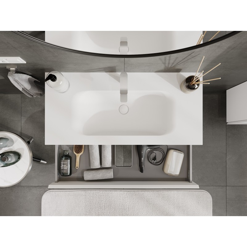 Mexen Orio mobile da bagno 100 cm con lavabo Vela, 2 cassetti, bianco opaco - 91A10-10047-2-BFF01-W23M01