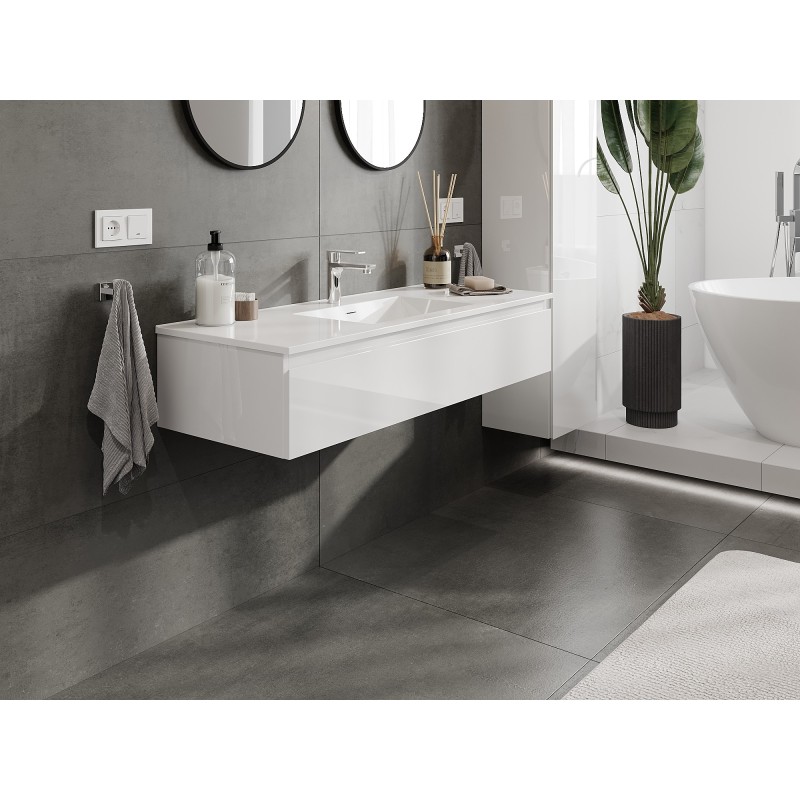 Mexen Orio mueble de baño 120 cm con lavabo Otis, 1 cajón, blanco brillante - 91A10-12023-1-BF00-W18M00