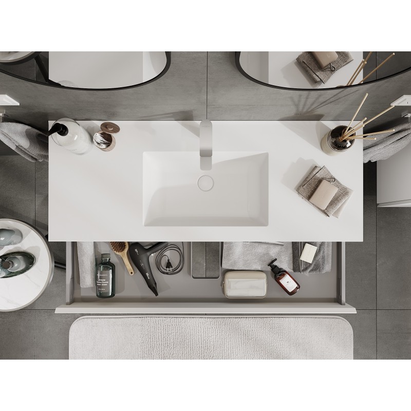 Mexen Orio armário de casa de banho 120 cm com lavatório Otis, 1 gaveta, branco mate - 91A10-12023-1-BF01-W18M01