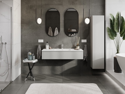 Mexen Orio vannitoa kapp 120 cm valamu Otis, 1 sahtel, hall matt/valge matt - 91A10-12023-1-BF62-W18M01
