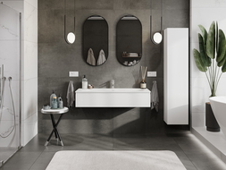 Mexen Orio armário de casa de banho 120 cm com lavatório Vela, 1 gaveta, branco mate - 91A10-12023-1-BF01-W23M01