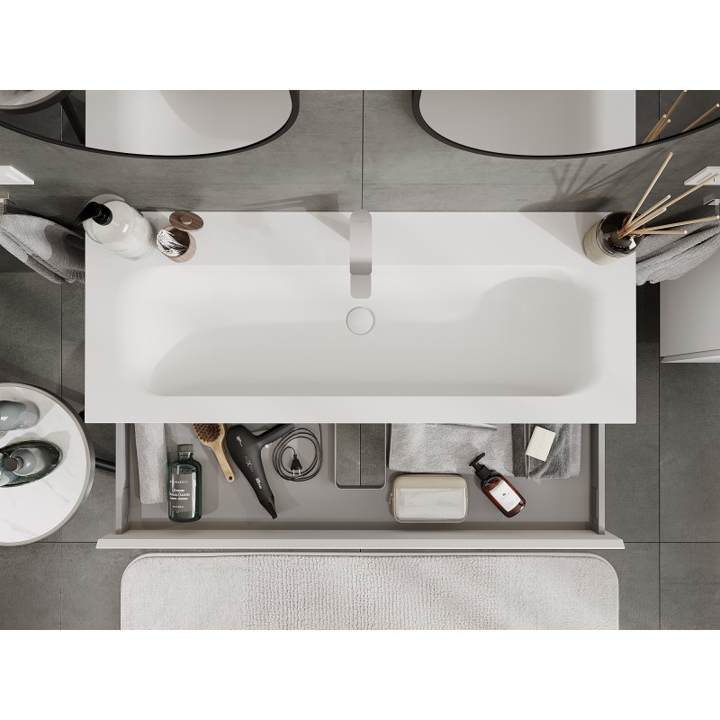 Mexen Orio mobile da bagno 120 cm con lavabo Vela, 1 cassetto, bianco opaco - 91A10-12023-1-BF01-W23M01