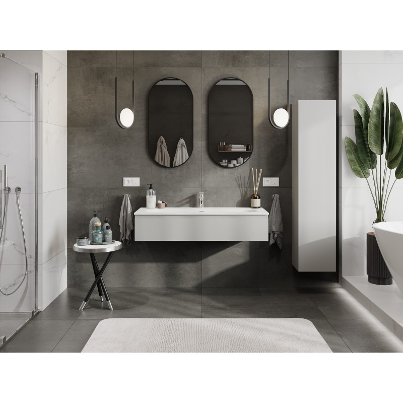 Mexen Orio mueble de baño 120 cm con lavabo Vela, 1 cajón, gris mate/blanco mate - 91A10-12023-1-BF62-W23M01