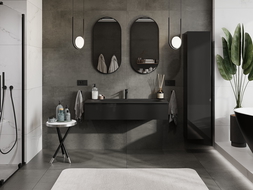 Mexen Orio meuble de salle de bains 120 cm avec lavabo Vela, 1 tiroir, noir brillant/noir mat - 91A10-12023-1-BF70-W23M71