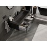Mexen Orio badkamerkast 120 cm met wastafel Vela, 1 lade, zwart glans/zwart mat - 91A10-12023-1-BF70-W23M71