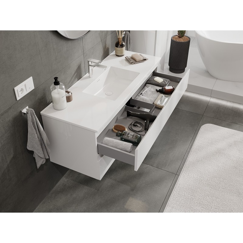 Mexen Orio mueble de baño 120 cm con lavabo Otis, 2 cajones, blanco brillo - 91A10-12047-2-BFF00-W18M00