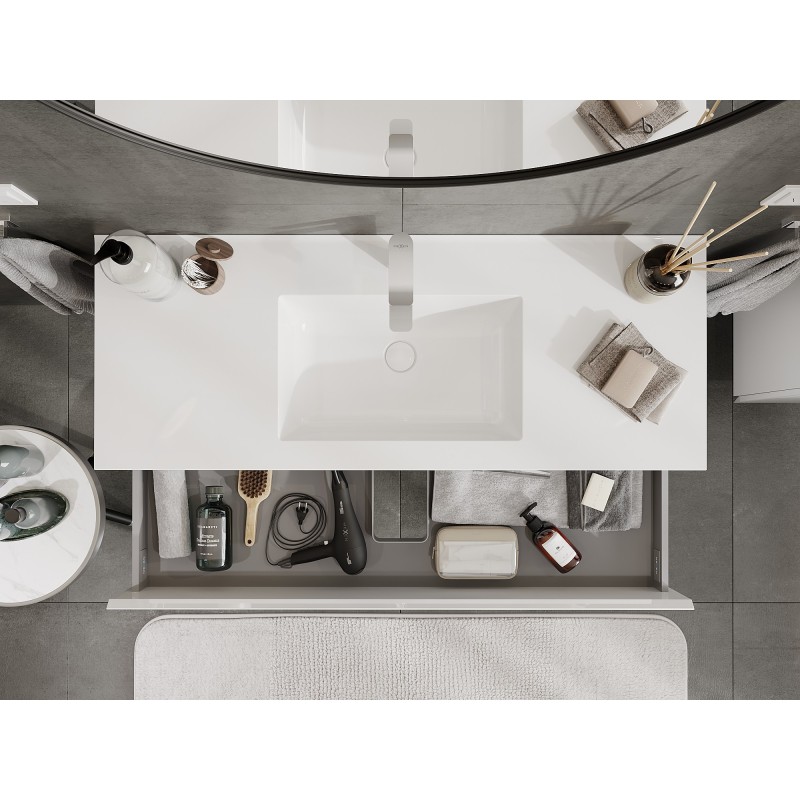 Mexen Orio mueble de baño 120 cm con lavabo Otis, 2 cajones, blanco brillo - 91A10-12047-2-BFF00-W18M00