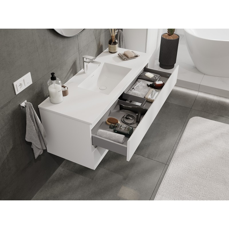 Mexen Orio meuble de salle de bain 120 cm avec lavabo Otis, 2 tiroirs, blanc mat - 91A10-12047-2-BFF01-W18M01