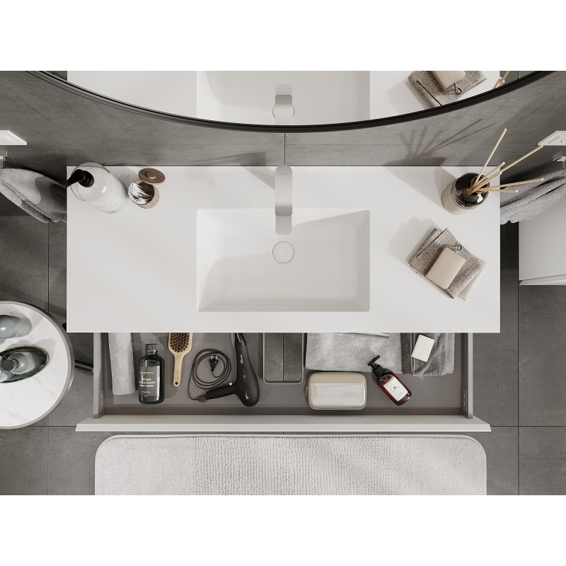 Mexen Orio meuble de salle de bain 120 cm avec lavabo Otis, 2 tiroirs, blanc mat - 91A10-12047-2-BFF01-W18M01