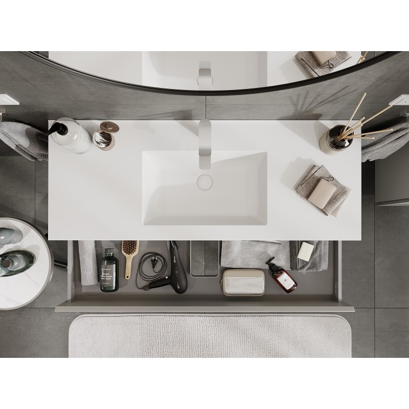 Mexen Orio armadietto da bagno 120 cm con lavabo Otis, 2 cassetti, grigio opaco/bianco opaco - 91A10-12047-2-BFF62-W18M01