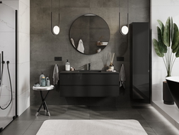 Mexen Orio mobile da bagno 120 cm con lavabo Otis, 2 cassetti, nero lucido/nero opaco - 91A10-12047-2-BFF70-W18M71