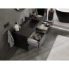 Mexen Orio 120 cm bathroom cabinet with Otis washbasin, 2 drawers, black gloss/black matte - 91A10-12047-2-BFF70-W18M71