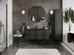 Mexen Orio armoire de salle de bains 120 cm avec lavabo Otis, 2 tiroirs, noir mat - 91A10-12047-2-BFF71-W18M71