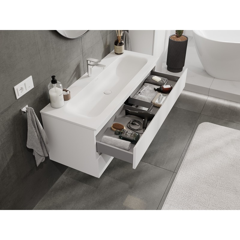 Mexen Orio armadietto da bagno 120 cm con lavabo Vela, 2 cassetti, bianco opaco - 91A10-12047-2-BFF01-W23M01