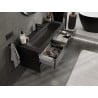 Mexen Orio mueble de baño 120 cm con lavabo Vela, 2 cajones, negro brillo/negro mate - 91A10-12047-2-BFF70-W23M71