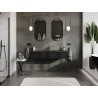 Mexen Orio mobile da bagno 140 cm con lavabo Otis, 1 cassetto, nero lucido/nero opaco - 91A10-14023-1-BF70-W18M71