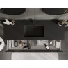 Mexen Orio armadietto da bagno 140 cm con lavabo Otis, 1 cassetto, nero lucido/nero opaco - 91A10-14023-1-BF70-W18M71